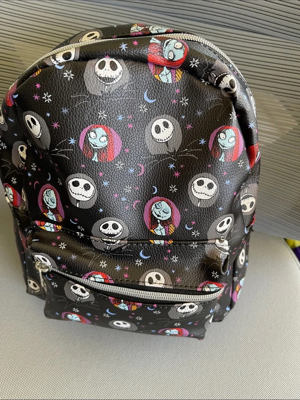 Nightmare Before Christmas Mini Backpack with Jack & Sally Print - Black NWT